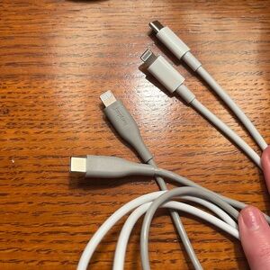 TWO Lightning to Type C chargers